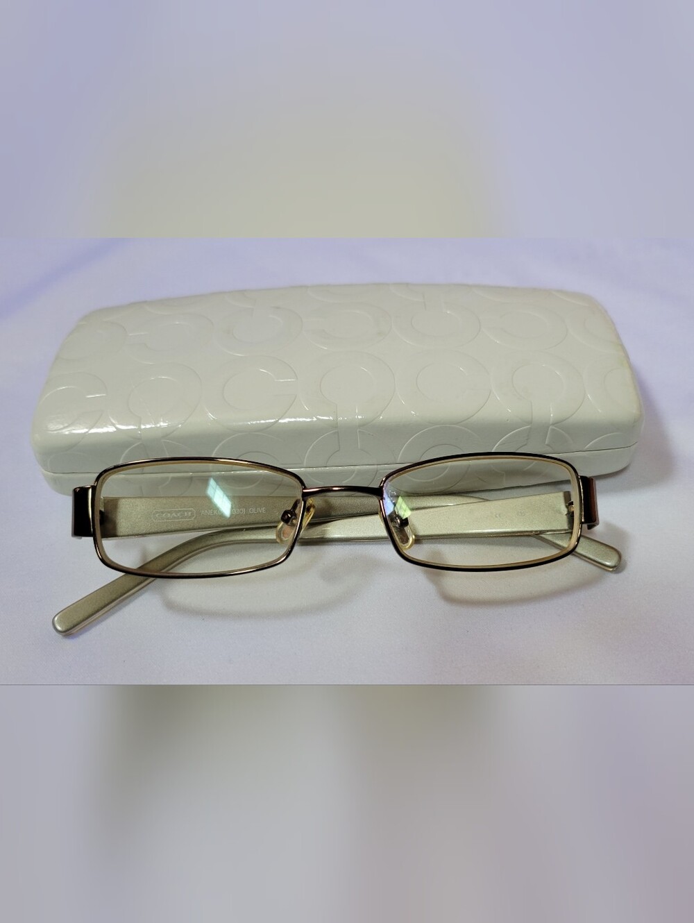 Coach Aneko 1030 Olive Eyeglass Frames 48-17-135 Women's Rectangle w/ Case